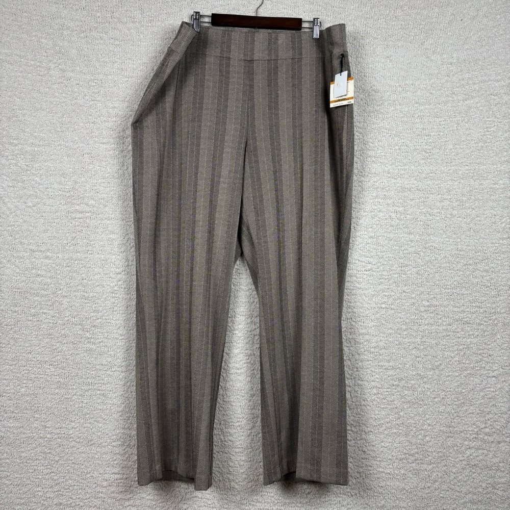 Anne Klein Pants Women 3X Black Latte Pull On Elastic Stretch Office Career Prof